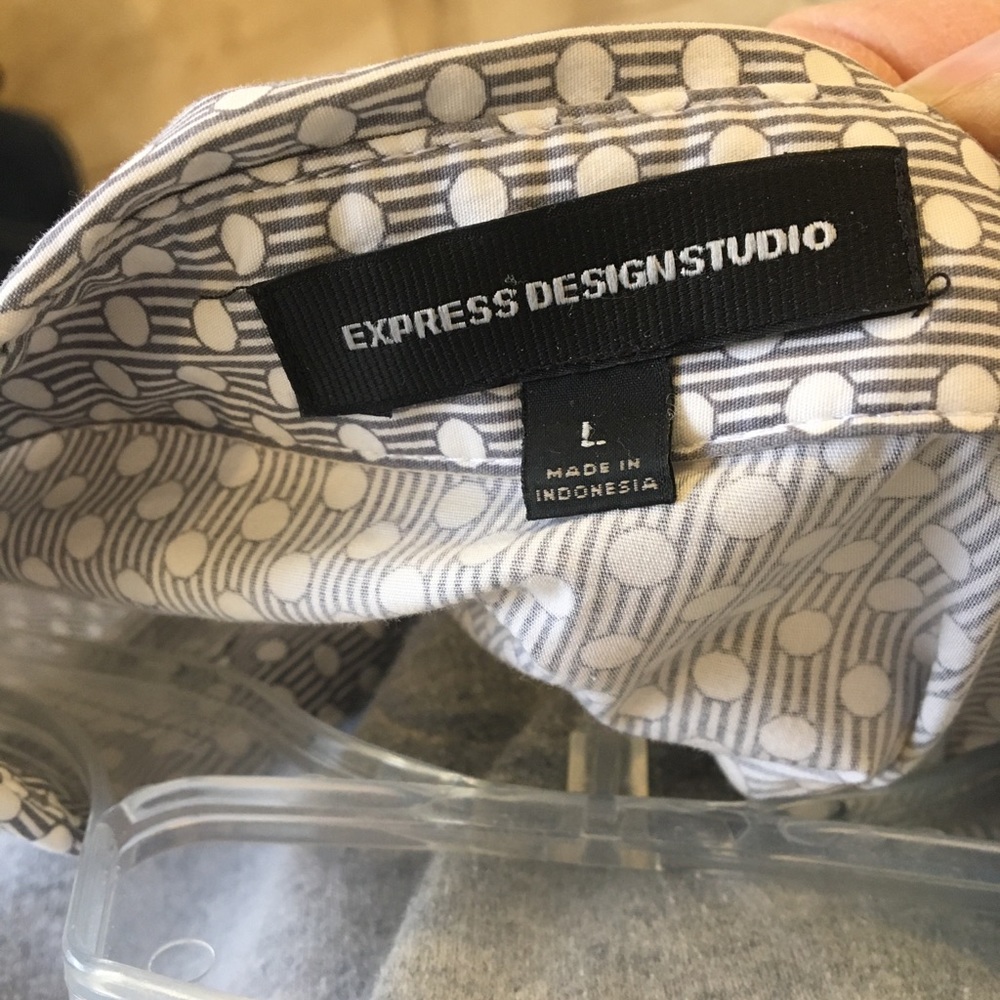 Grey Polka dot tailored shirt